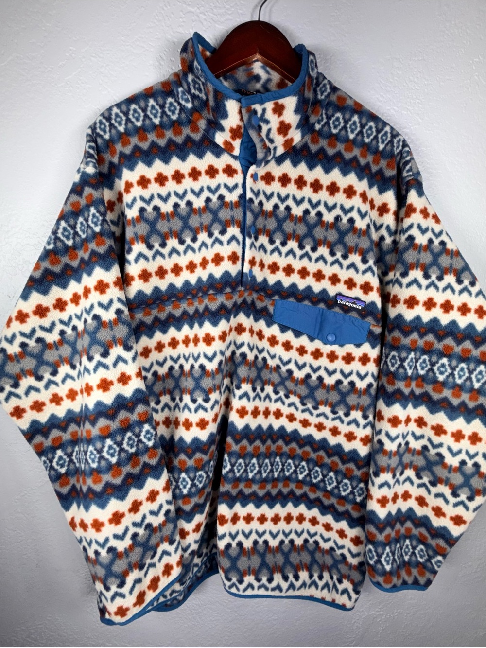 Patagonia Synchilla Sweater Mens XL Aztec Southwestern Fleece Snap T